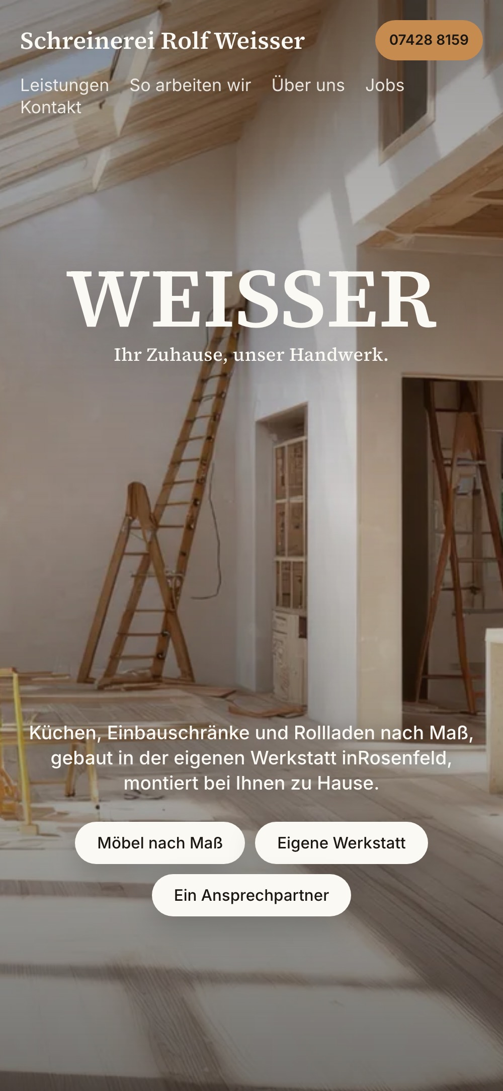 Dieselbe Seite auf dem Handy